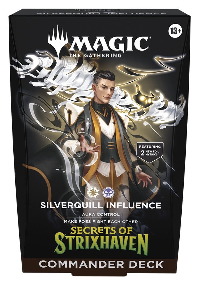 SECRETS OF STRIXHAVEN COMMANDER SILVERQUILL INFLUENCE. (ENGLISH) PRODUCTO EN PREPEDIDO. SE SERVIRÁ A PARTIR DEL DÍA 24 DE ABRIL