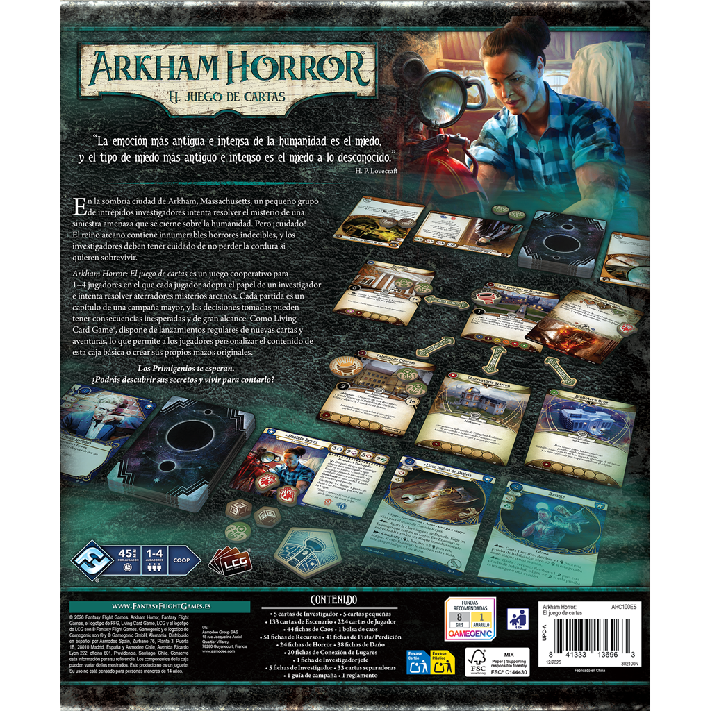 ARKHAM HORROR: EL JUEGO DE CARTAS 2026 (PRODUCTO EN PREPEDIDO. SE COMENZARÁ A SERVIR A PARTIR DE MARZO DE 2026)