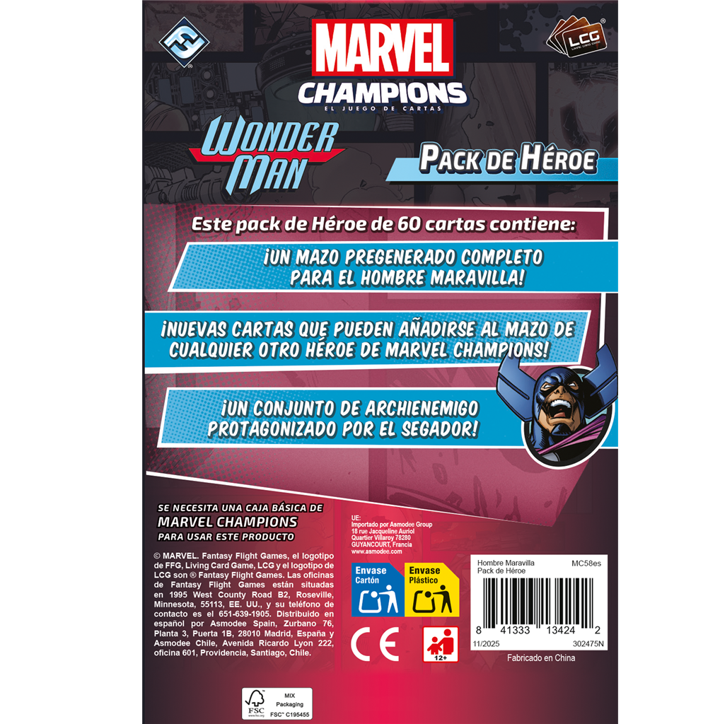 MARVEL CHAMPIONS: WONDER MAN (PRODUCTO EN PREPEDIDO. ENVÍOS A PARTIR DEL 20 DE FEBRERO)