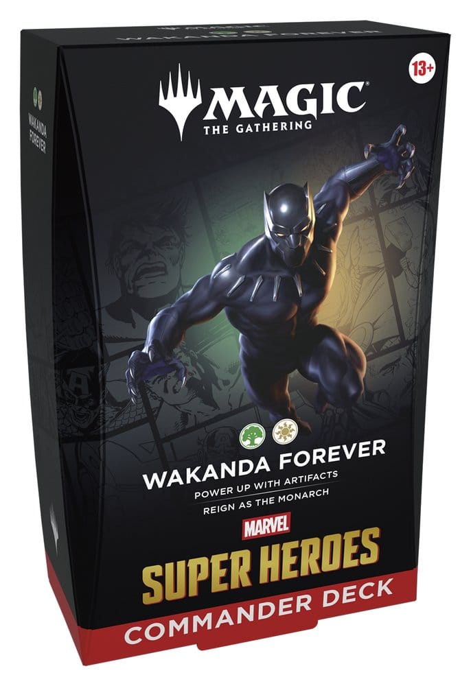 MTG MARVEL SUPER HEROES COMMANDER DECKS WAKANDA FOREVER. (ENGLISH) PRODUCTO EN PREPEDIDO. SE SERVIRÁ A PARTIR DEL DÍA 26 DE JUNIO