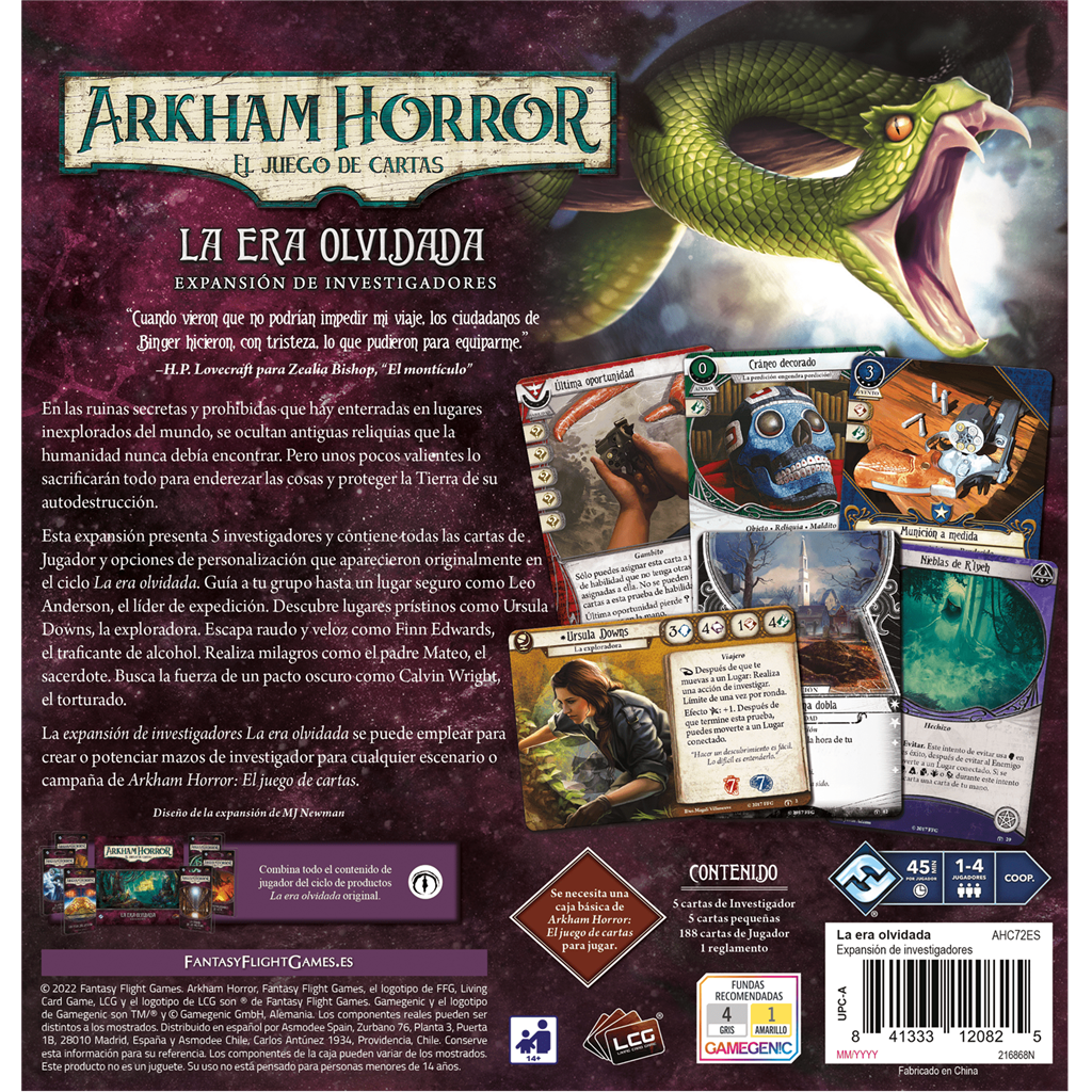 ARKHAM HORROR LA ERA OLVIDADA EXP. INVESTIGADORES